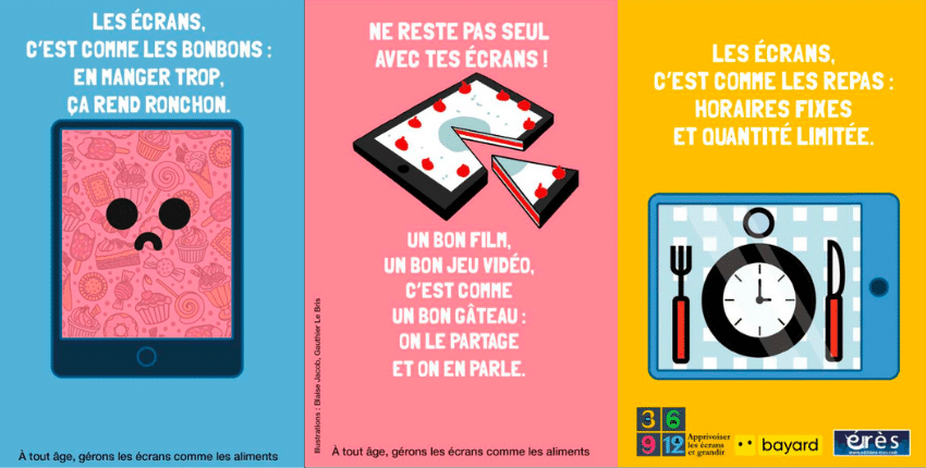 affiche informative sur le temps d'écran des enfants