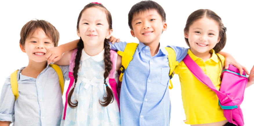 kids of different ethnicity shoulders together